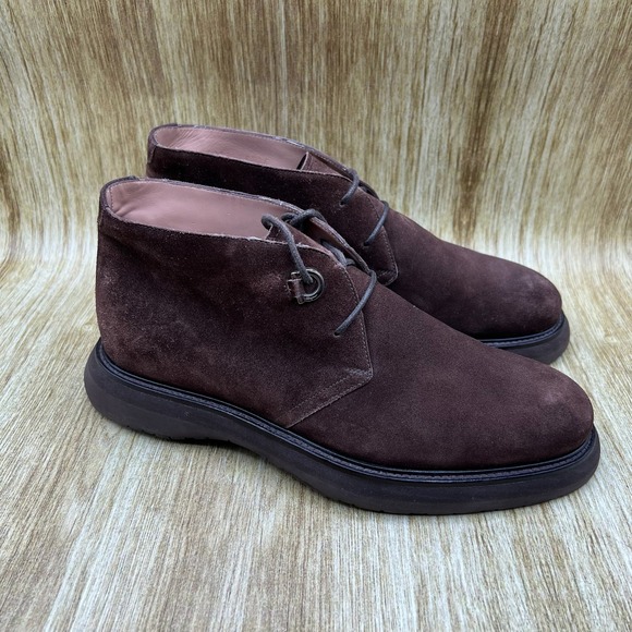 Salvatore Ferragamo Bernard Chukka Boots Men\'s 6.5 EE Brown Suede Gancini main image 9